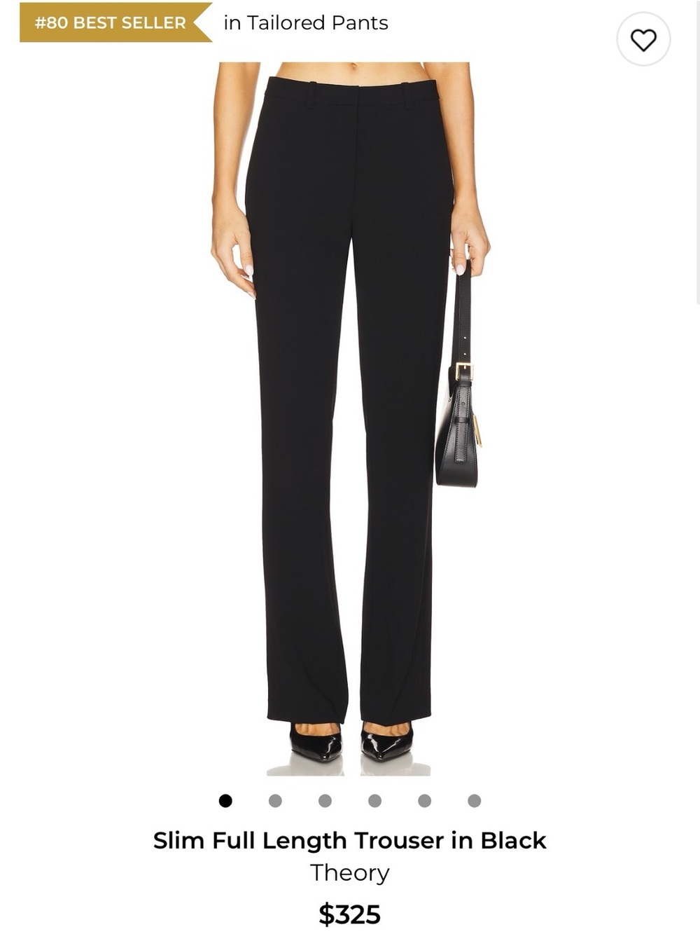 Theory Black Slim Full-Length Trousers women’s 0 REVOLVE